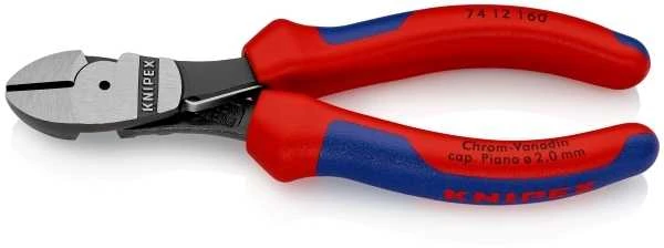 Knipex Diagonal pjaustytuvai su padidintu svertu Knipex 74 12 160-180