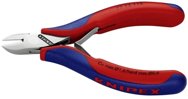 Knipex Precision šoninės frezos 0,6-1,6 mm, ilgis 115 mm Cu (77 12 115)