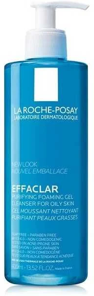 La Roche Posay Effaclar Purifying Foaming Gel Putojantis valomasis gelis riebiai ir jautriai odai, 400 ml