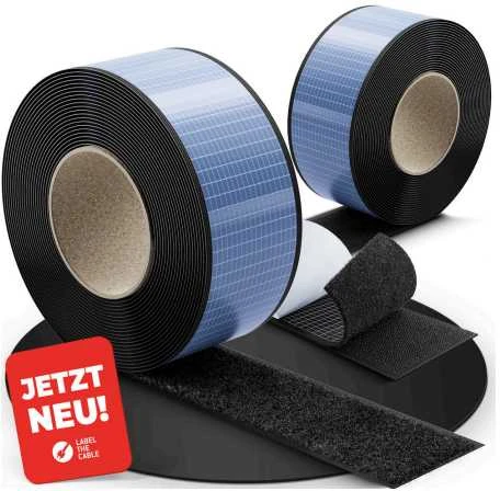 LABEL THE CABLE TOUGH TAPE STRAP Velcro ritinėlis – Juodas, 5 m, 50 mm