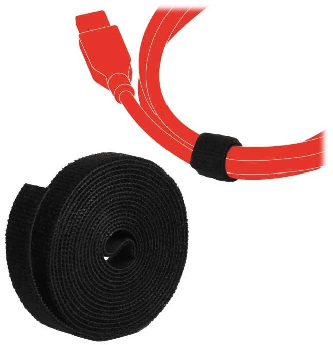 LABEL THE CABLE Dual Velcro Roll 3m - juodos spalvos