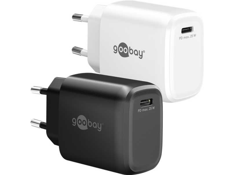 Įkroviklis Goobay Szybka kroviklis USB-C™ PD GaN (25 W) balta - Wersja kolorystyczna balta