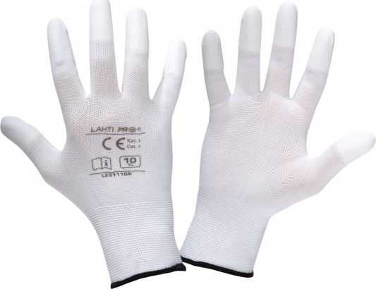Lahti Pro Rękawice PU pirštinės, pirštams nelaidios, baltos l231111p, kartonas, "11", ce,lahti