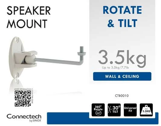 Connectech Beslagmbler CT garsiakalbio laikiklis, baltas