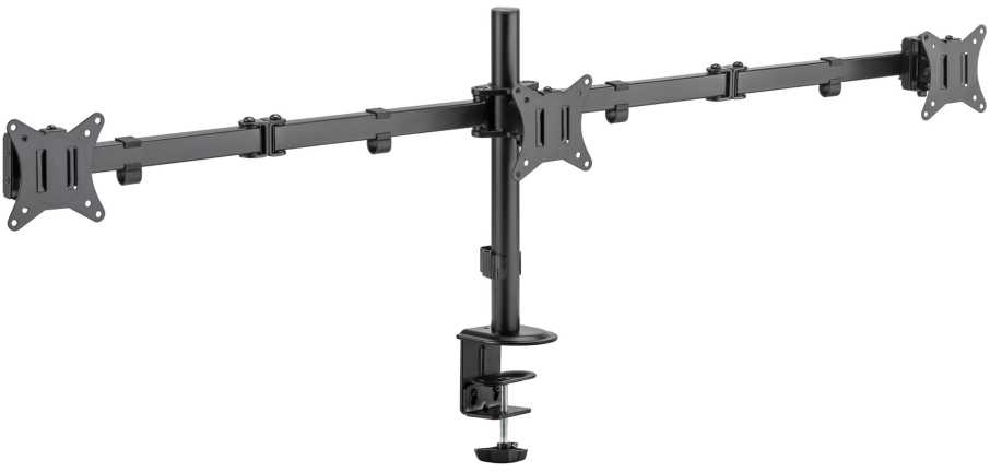 Laikiklis Deltaco ARM-0301-B, 75 x 75 mm, 100 x 100 mm, -45 - 45°, -90 - 90°, 360°, juoda