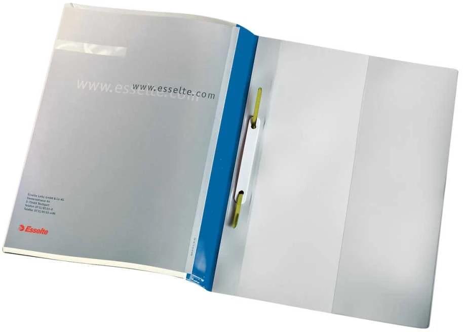 Laikiklis Leitz Esselte Binder stiff su wąsami Panorama, mėlyna, 25 vnt., 28363