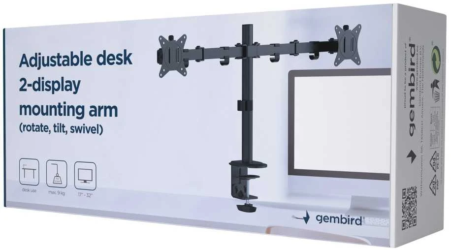 Gembird MA-D2-01 monitoriaus laikiklis / stovas 17" - 32"