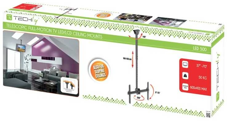 TECHLY 309357 Techly Lubinis laikiklis televizoriui LED/LCD/PLAZMA, 37-70, 50kg, reguliuojamas, VESA