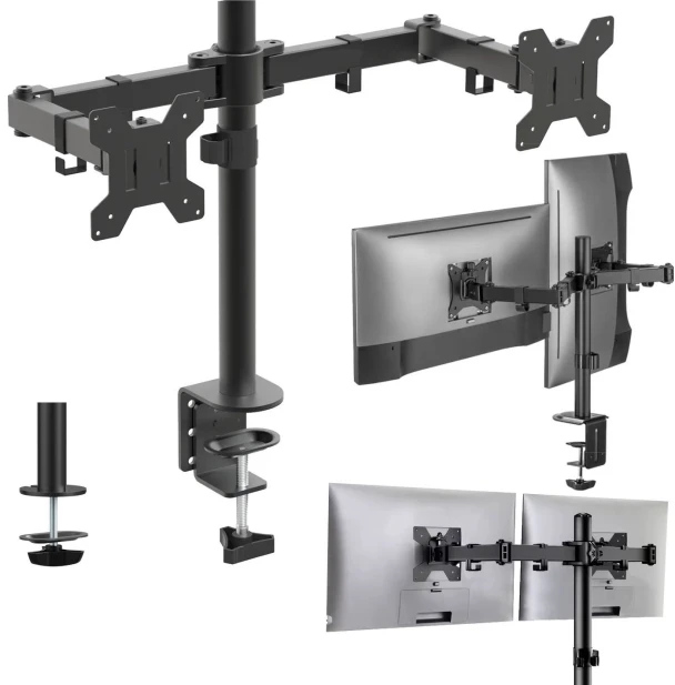 Laikiklis MOZOS MS03 PODWÓJNY UCHWYT BIURKOWY DO MONITORA 17"-34"