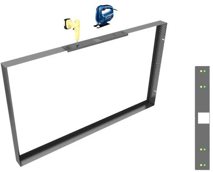 Laikiklis Multibrackets M Pro serija – kraštovaizdžio montavimo šablonas, juodas, Montavimo šablonas, juodas, plienas, 260 mm, 90 mm, 80 mm
