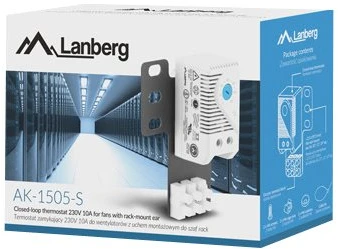 LANBERG AK-1505-S uždaro ciklo termostatas 10A su ausimi ir gnybtu Blokas pilkas