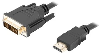 LANBERG CA-HDDV-10CC-0005-BK kabelis HDMI -> DVI-D 18+1 M/M viena jungtis. juodas 0,5m