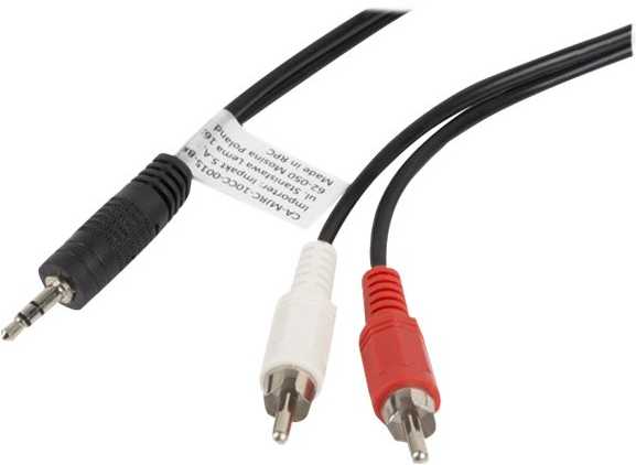 LANBERG CA-MJRC-10CC-0020-BK stereo garso kabelis Mini Jack 3.5mm M -> 2x RCA Cinch 2m