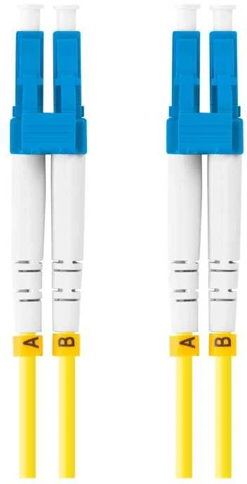 LANBERG šviesolaidinis laidas SM LC/UPC-LC/UPC dvipusis 3m LSZH g657a1 3.0mm geltonas