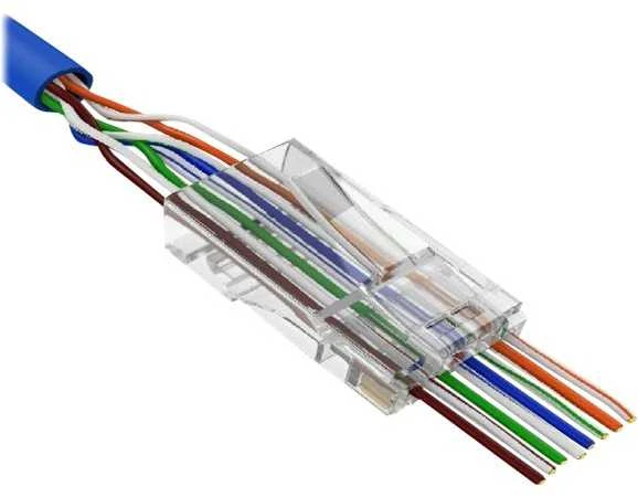 LANBERG PLS-5000EZ „Lanberg Plug RJ-45 FTP CAT5E 8P8C (100PCS) Pass-Trough