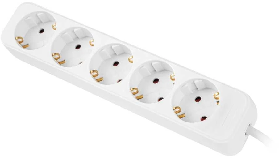 LANBERG Maitinimo juosta 5x Shuko 1,5m baltas