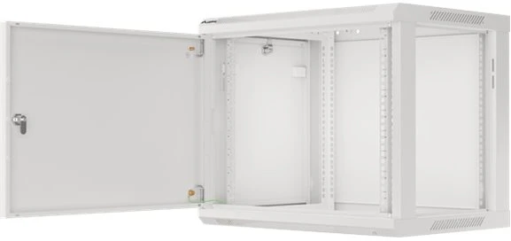 LANBERG sieninė spintelė 19 colių 9U 600x450 plieninės durys pilkas flat pack