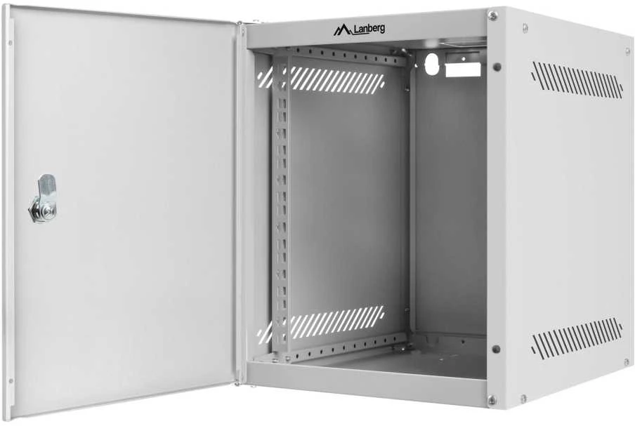 LANBERG Rack spintelė 10 colių sieninis laikiklis 6U 280x310 pilkas su metalinėmis durelėmis buto paketas