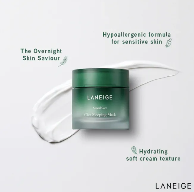 Laneige Care Cica Sleeping Mask naktinė veido kaukė, 60 ml