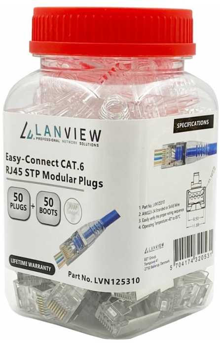 Lanview RJ45 STP kištukas Cat6 skirtas