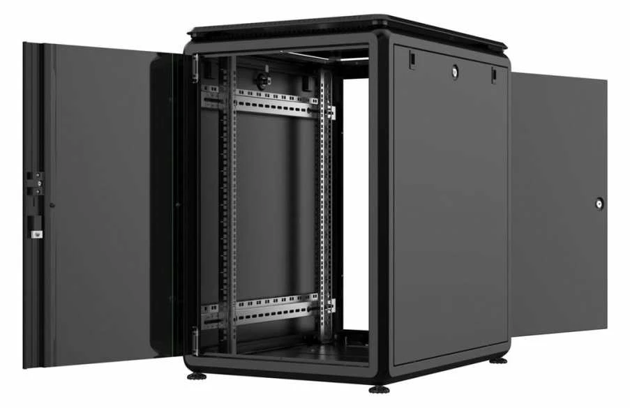 Lanview LOGON RDL16U68BL, Laisvai pastatomas stovas, 16U, 600 kg, Rakto užraktas, Reguliuojamos kojelės, Kabelių tvarkymas