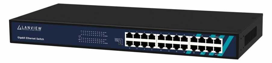 Šakotuvas Switch Lanview LVN-1UMOUNT-24PORT Gigabit Nie zarządzany (LVN-1UMOUNT-24PORT-1G)