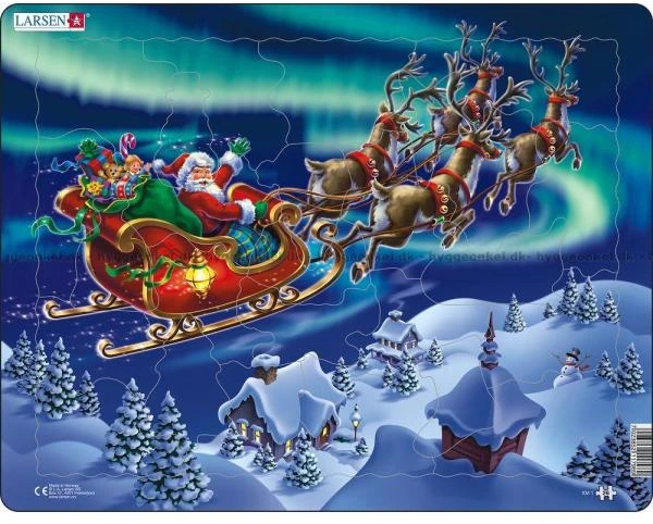 Dėlionė Larsens Bedste Larsen Maxi Santa in Nordic Light 26 pcs Puzzle