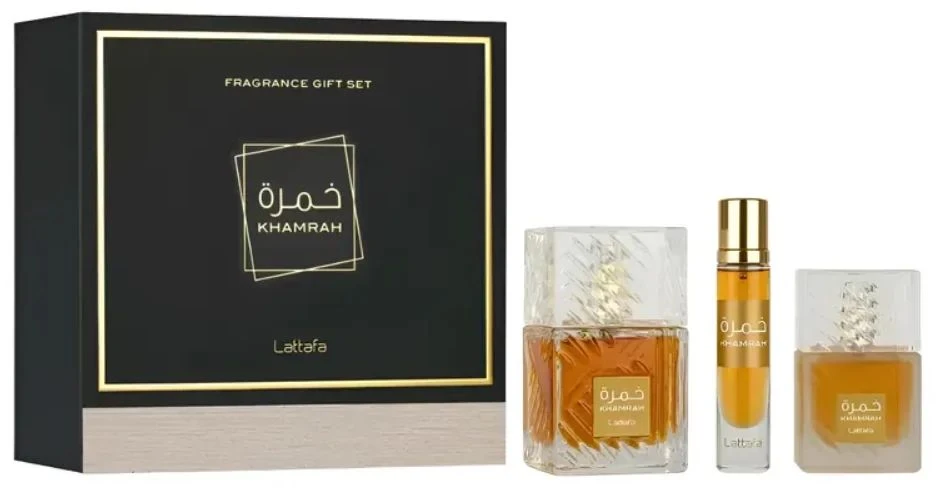 Set Lattafa Khamrah EDP 100ml + EDP 12ml + Hair Mist 50ml