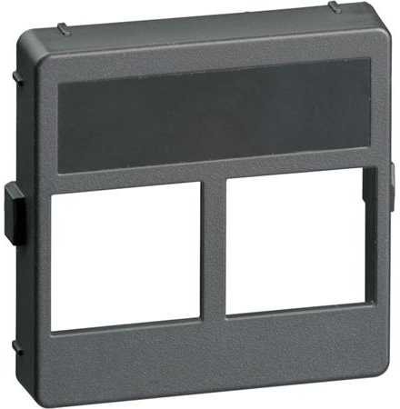 LAURITZ KNUDSEN FUGA data outlet 2x Actassi S1 RJ45, 1 modulis, tamsiai pilka