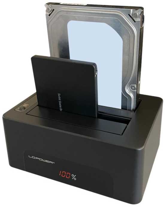 Doko stotelė LC-Power LC-Power LC-DOCK-U3-V doko stotelė do dysków twardych USB 3.2 Gen 1 (3.1 Gen 1) Type-B Juodas