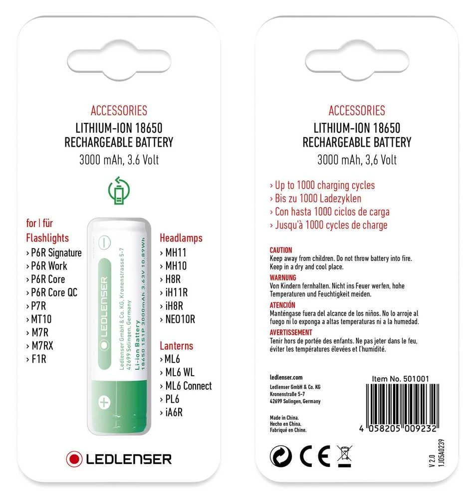 Akumuliatorius Led Lenser 18650 3,7V 3000 mAh