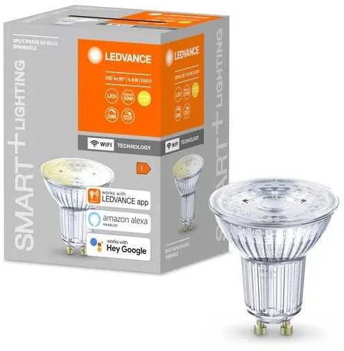 Ledvance SMART+ WiFi Spot reguliuojamas šiltas Baltas 40 5W 45° 2700K GU10