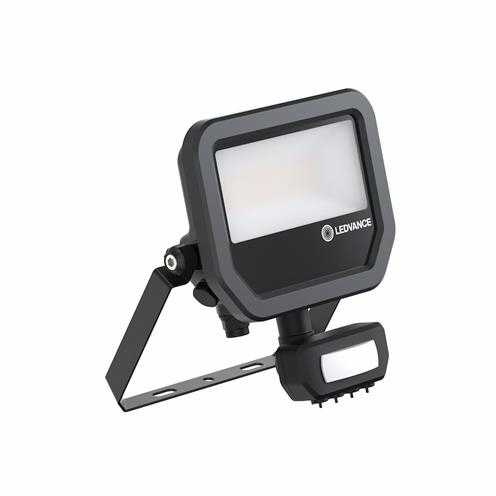 Ledvance 11-17W LED prožektorius FL 20 GEN4, juodas, 3000K, IP65, su judesio davikliu
