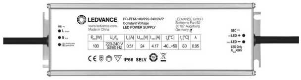 Ledvance 100W LED maitinimo šaltinis OUTDOOR PERFORMANCE -100/220-240/24/P