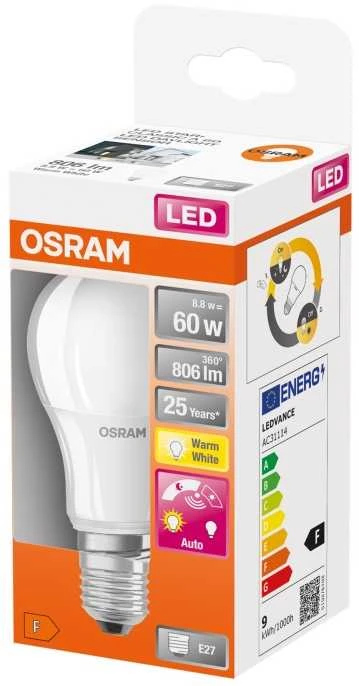 LED lemputė OSRAM, A60, E27, 9 W, 806 lm, 2700 K