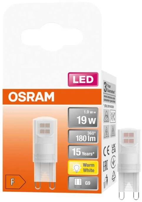 Osram 1,9W LED lemputė, G9, baltos matinės sp., 2700K