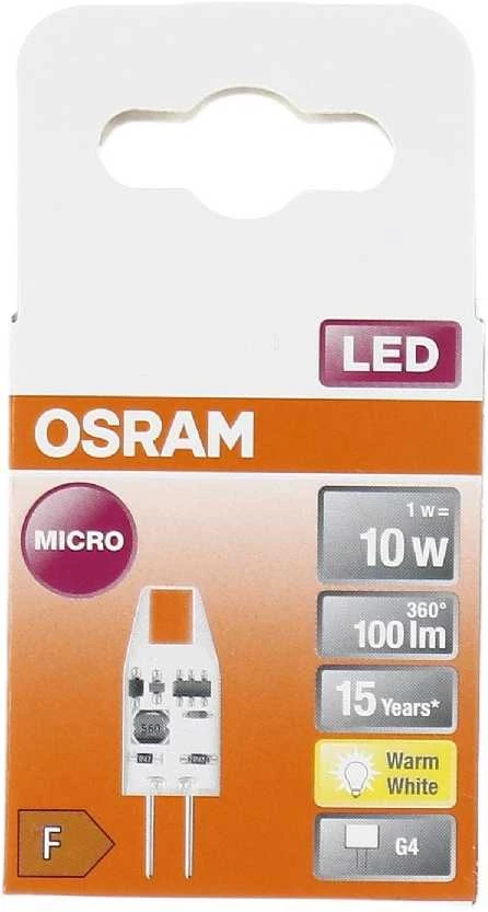 Osram 1W LED lemputė PIN MICRO 10 300°, G4, 2700K