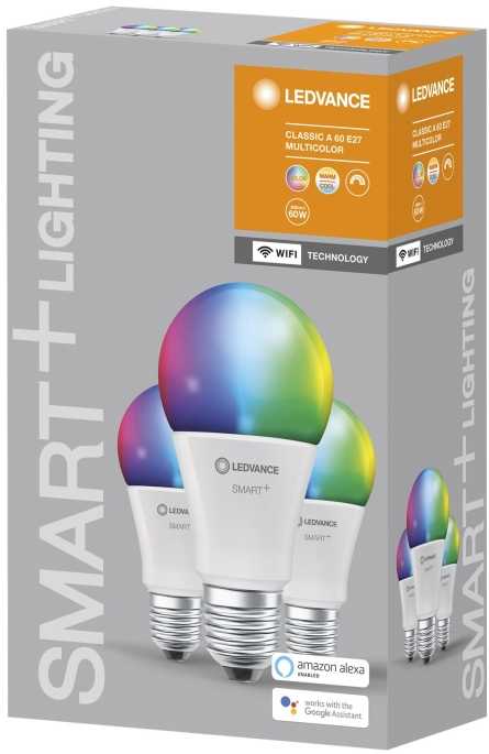 Ledvance SMART+ WiFi Classic RGBW Daugiaspalvis 60 9W 2700-6500K E27, 3 vnt.