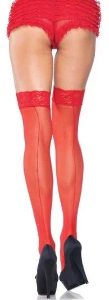 Leg Avenue Europe Leg Avenue Hosiery LEG AVENUE - SHEER STOCKINGS WITH BACKSEAM Raudonas