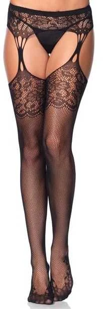 Leg Avenue Europe Juodos blondinės kojinės