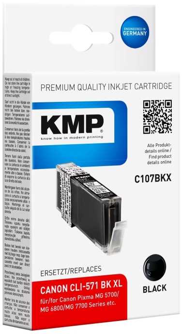 Legrand Tusz KMP Patrone Canon CLI-571 BK XL comp. ph.juodas pigm. C107BKX - 1568,0001
