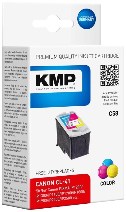 Legrand KMP C58 rašalo kasetės spalva suderinama su Canon CL-41