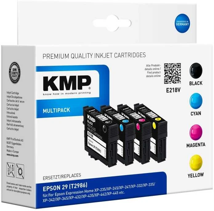 Legrand Tusz KMP KMP MULTIPACK E218V – 4 vnt. pakuotė – juoda, geltona, žydra, rausvai raudona – suderinama – rašalo kasetė (alternatyva: Epson 29, Epson T2986) – skirta Epson Expression Home XP-235, 245, 247, 332, 335, 342, 345, 432, 435, 442, 445
