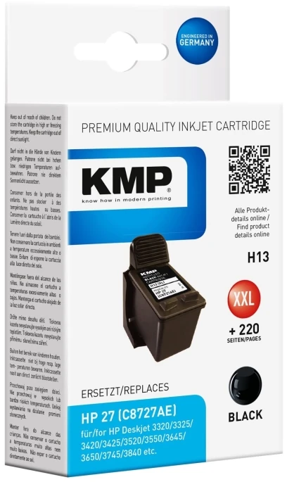 Legrand KMP H13 - Pigmentinis rašalas - Juodas - HP DeskJet 3320 - 3320 V - 3322 - 3325 - 3420 - 3425 - 3450 - 3520 V - 3520 W - 3535 - 3550 - 3550 V - 3620,... 1 vnt. - Rašalinis spausdinimas - Dėžutė