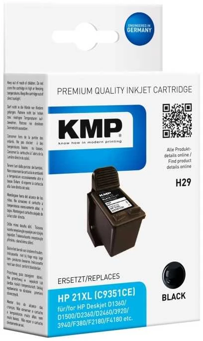 Legrand Tusz KMP KMP H29 rašalo kasetė juoda, suderinama su HP C 9351 AE - 1900,4211
