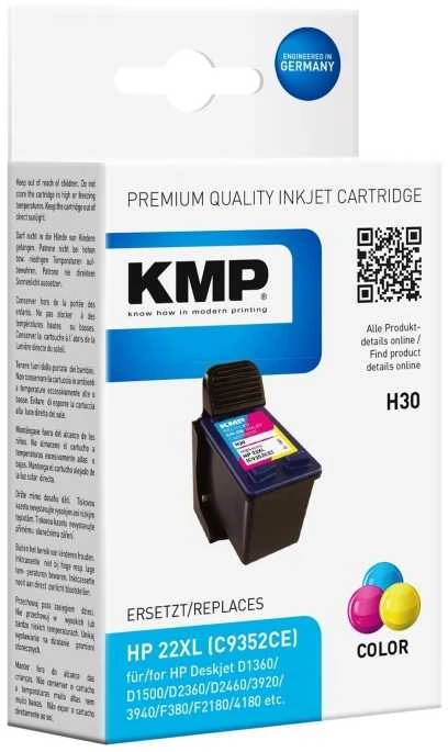 Legrand KMP Printtechnik AG KMP Patrone HP C9352AE Nr.22 spalvotas 430 S. H30 pripildytas