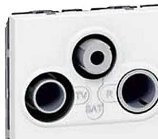 Legrand 0 787 86, Palydovinė televizija + televizija + radijas, 2 moduliai, Balta, 45 mm, 33 mm, 45 mm