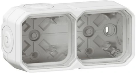 Legrand 069690L NAUJA PLEXO 55 Dviguba paviršinio montavimo dėžutė su membraniniu įvoriu, balta 069690L