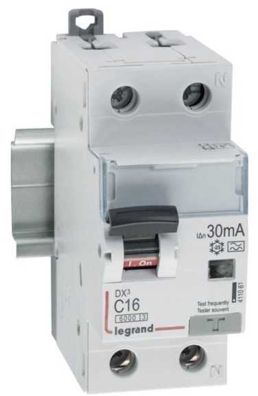 Legrand Nuotėkio srovės automatinis jungiklis 2P 16A C 0,03A, A tipo P312 DX3 (411061)
