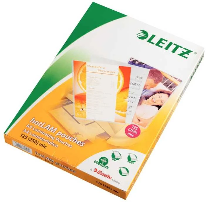 Esselte LEITZ BOX 100 PLASTIC POCKETS 125micron A4 (33808)